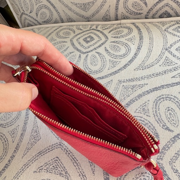 Coach Double-Zip Leather Wristlet – Red - Picture 3 of 11